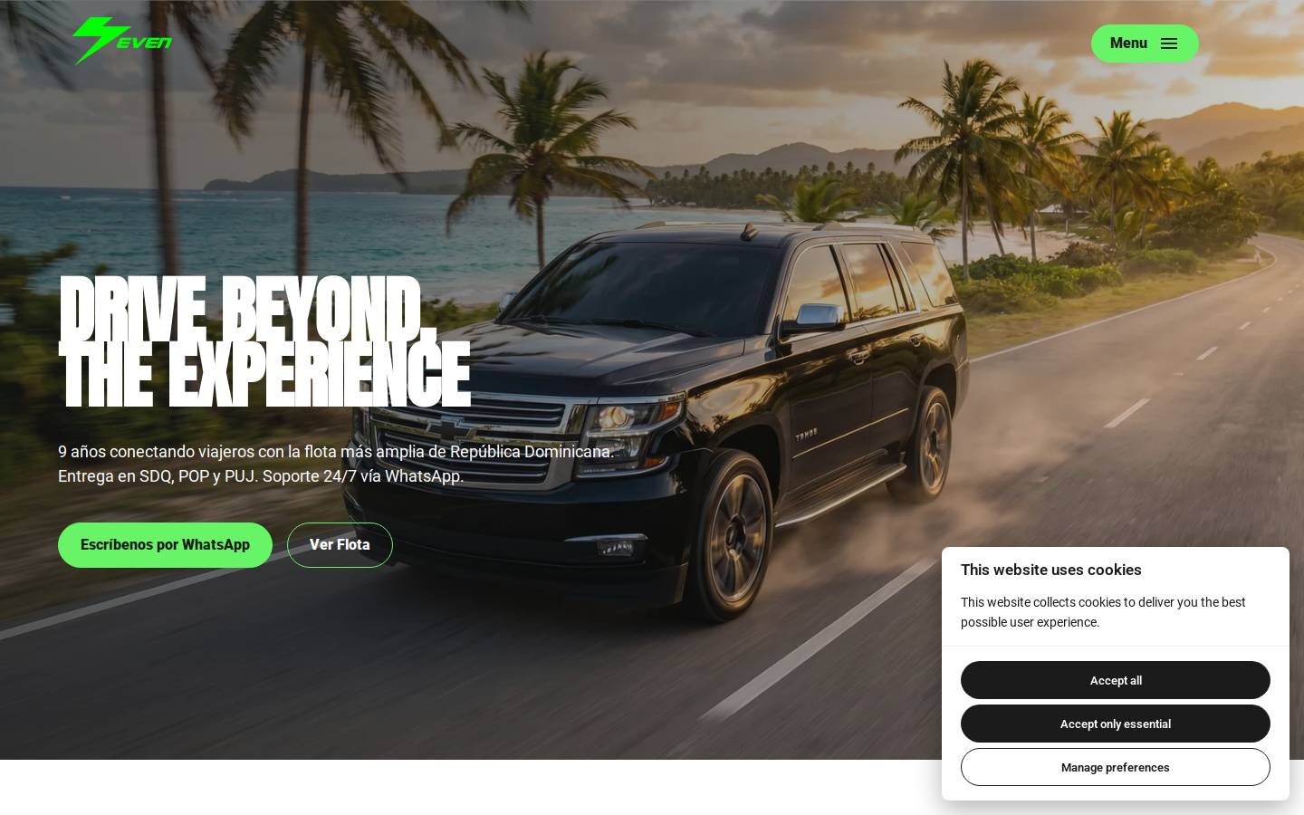 7evencarrental.com homepage screenshot