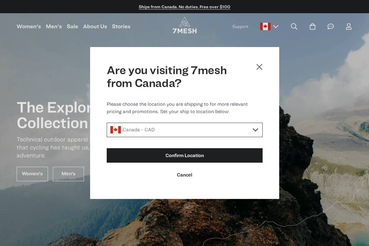 7mesh Industries homepage screenshot
