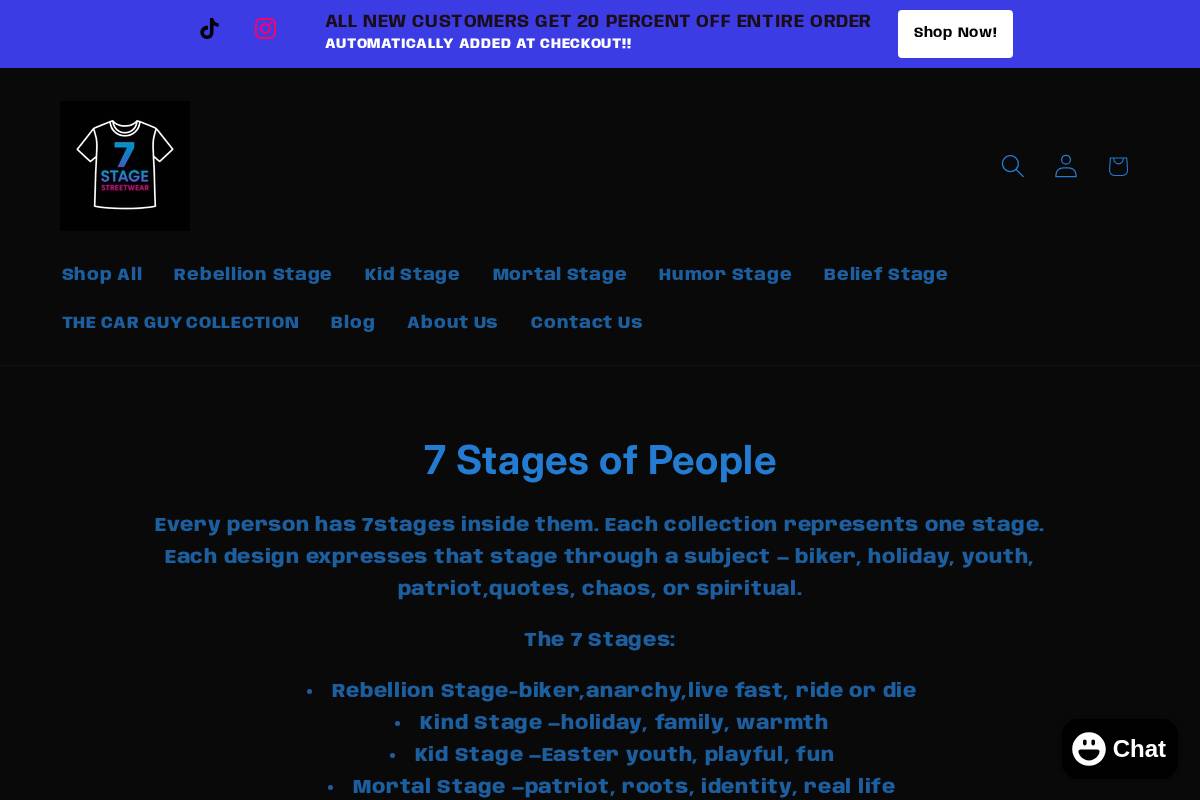 7stagestreetwear.shop homepage screenshot