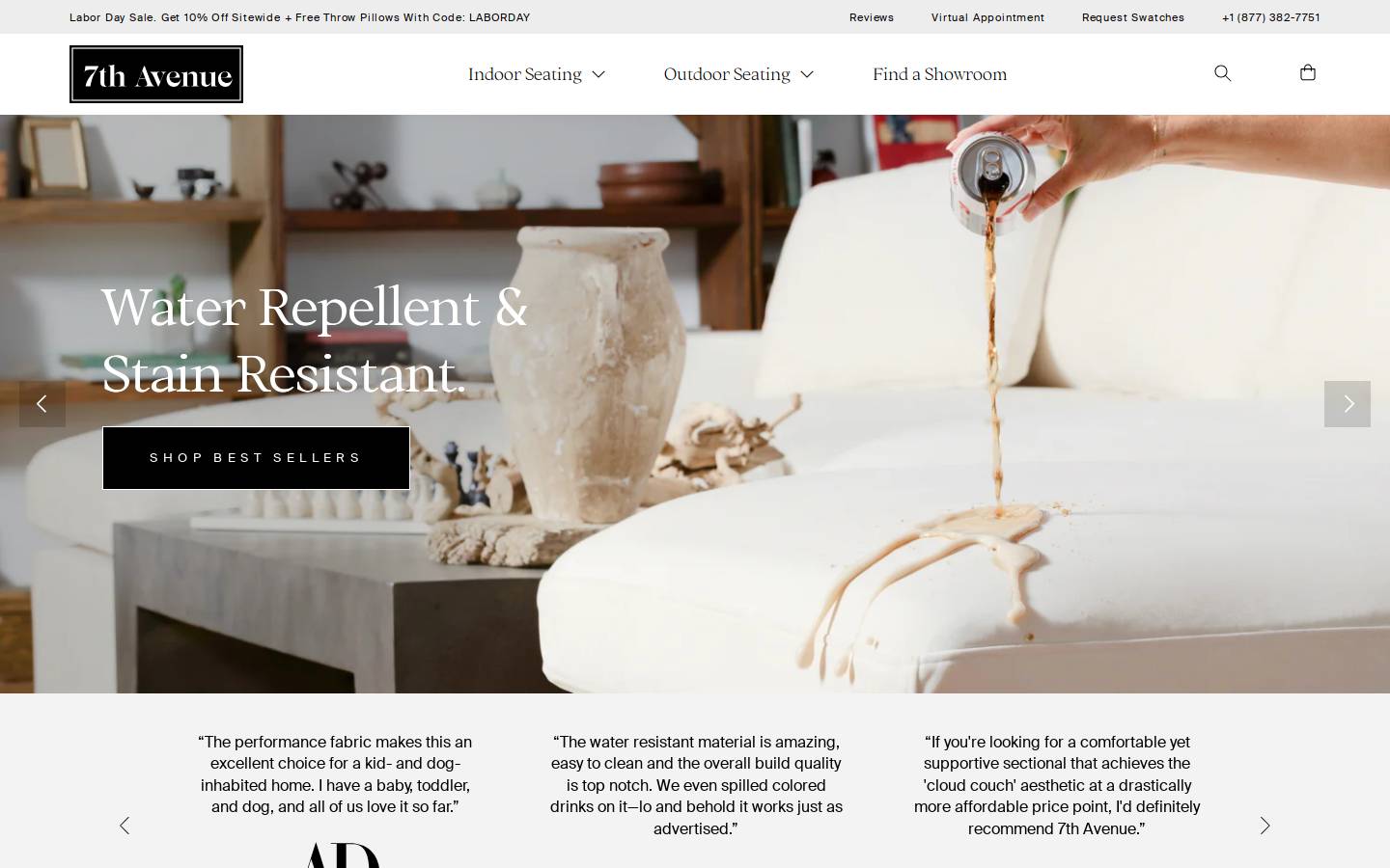 7th Avenue homepage screenshot