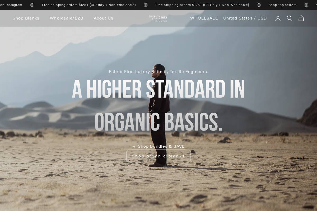 7thearthstudios homepage screenshot