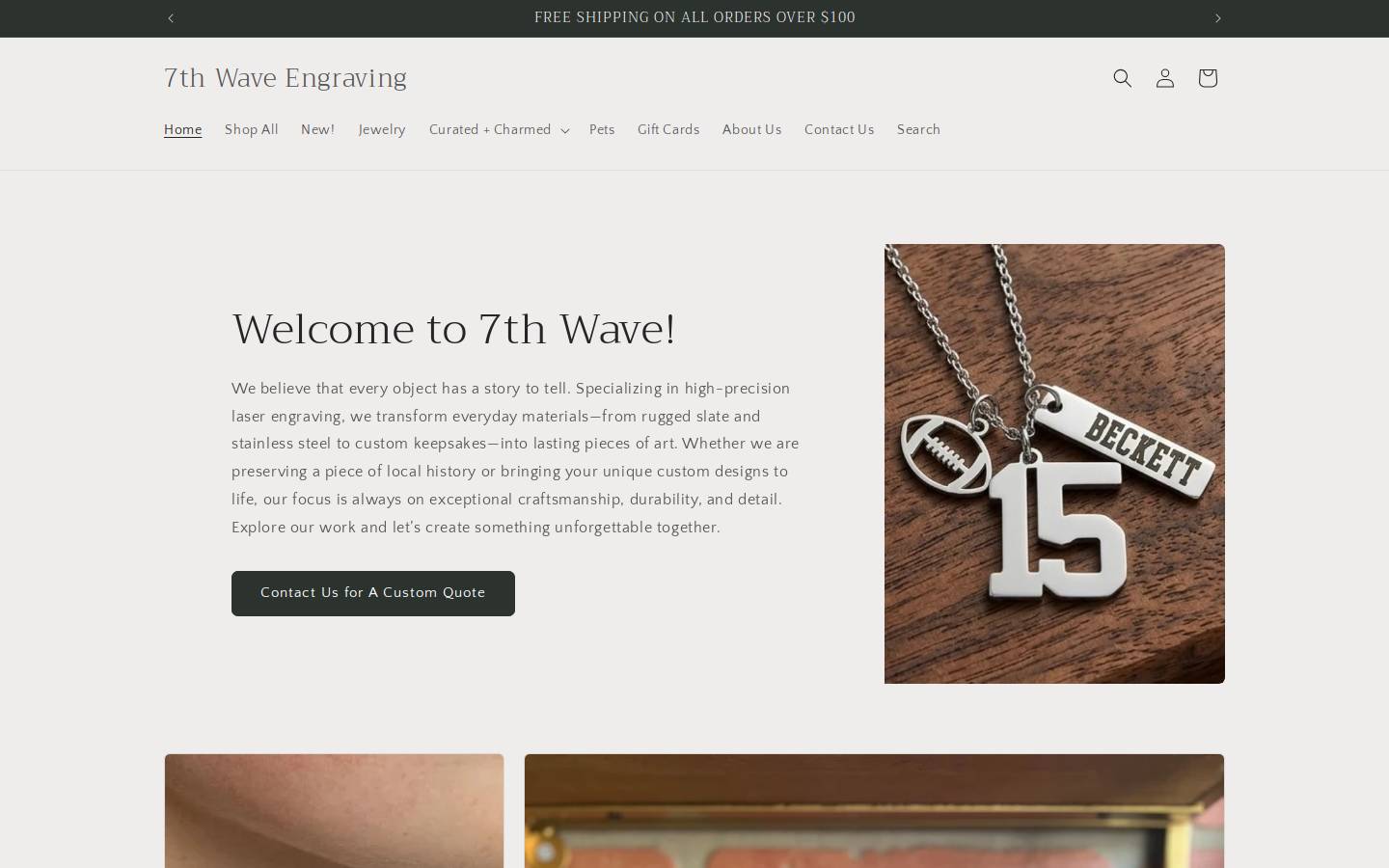 7thwaveengraving.com homepage screenshot