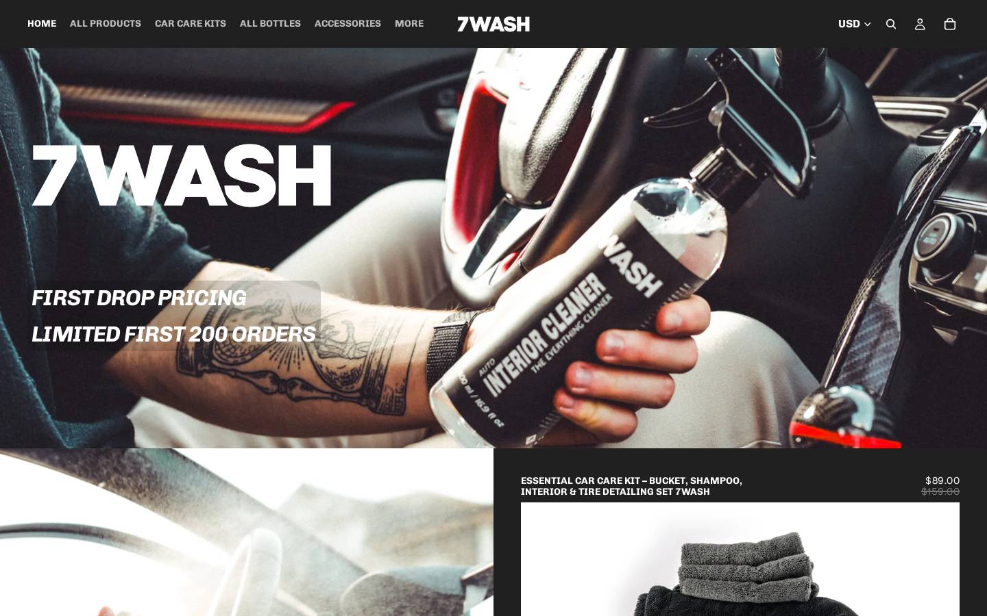 7wash.co homepage screenshot