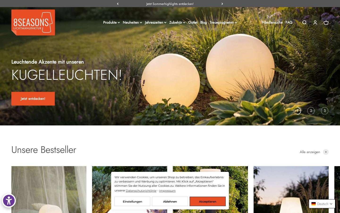 8 seasons design GmbH homepage screenshot