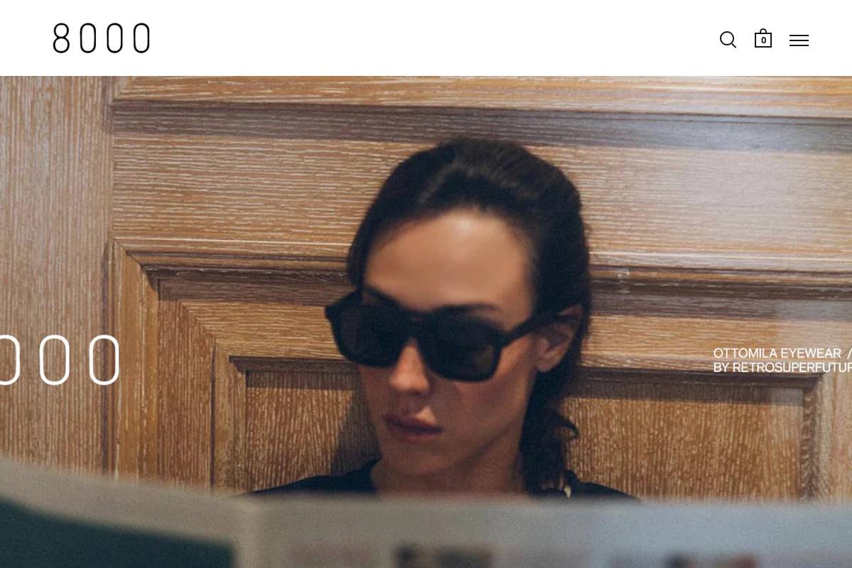 8000eyewear.com homepage screenshot