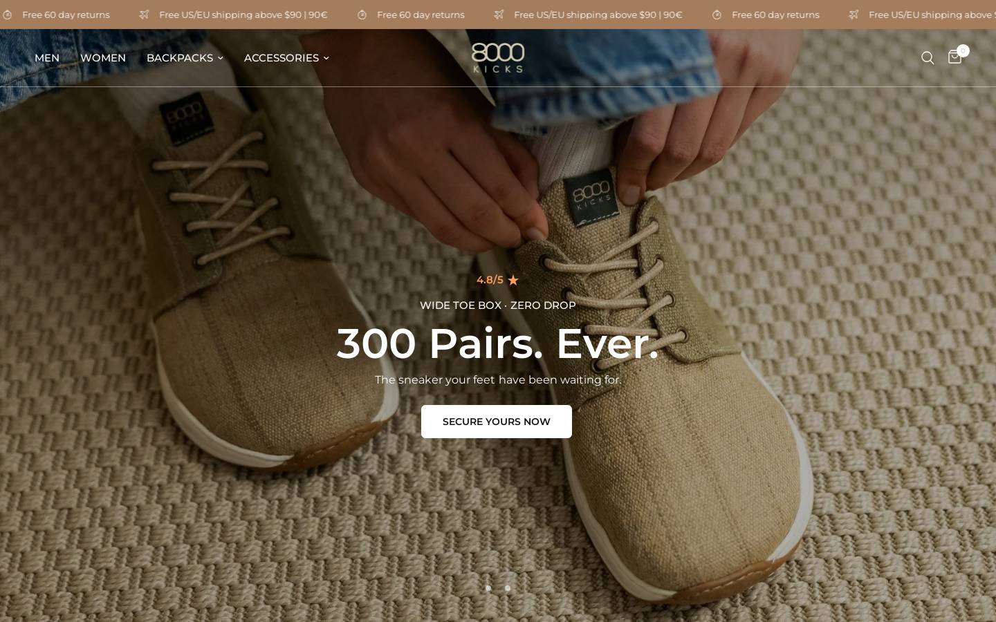 8000kicks.com homepage screenshot