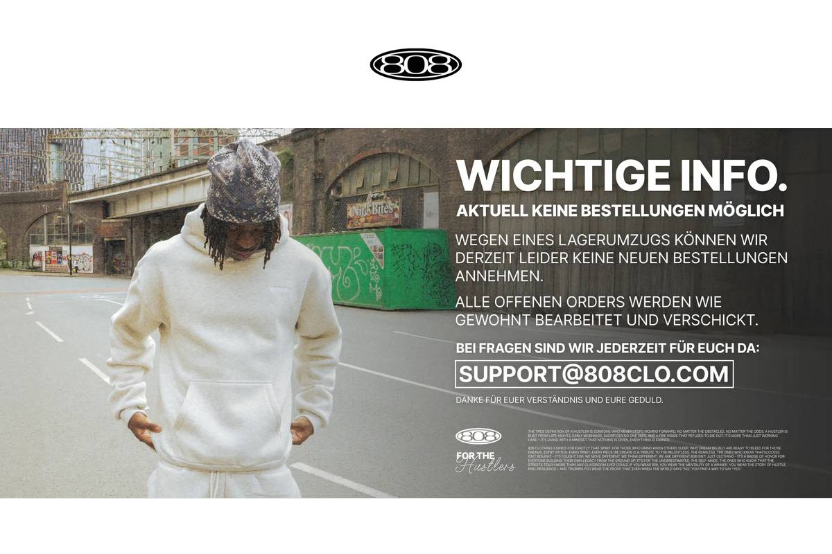 808 Clothing GmbH homepage screenshot