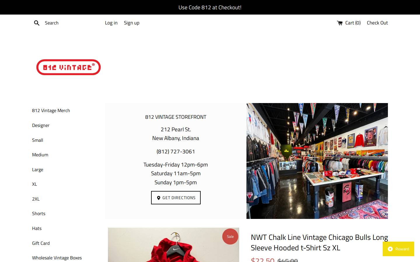 812vintage.com homepage screenshot