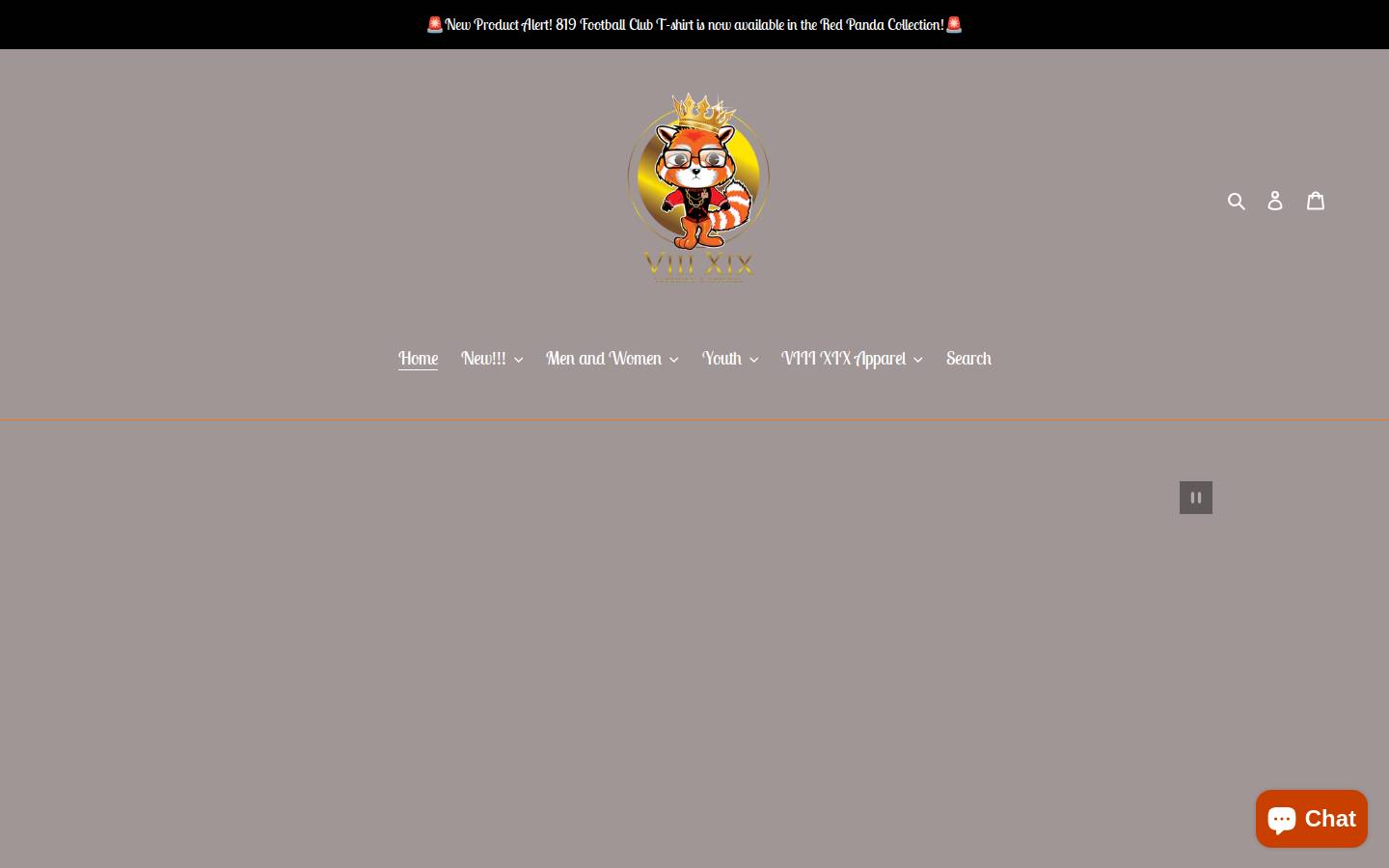 819apparel.com homepage screenshot