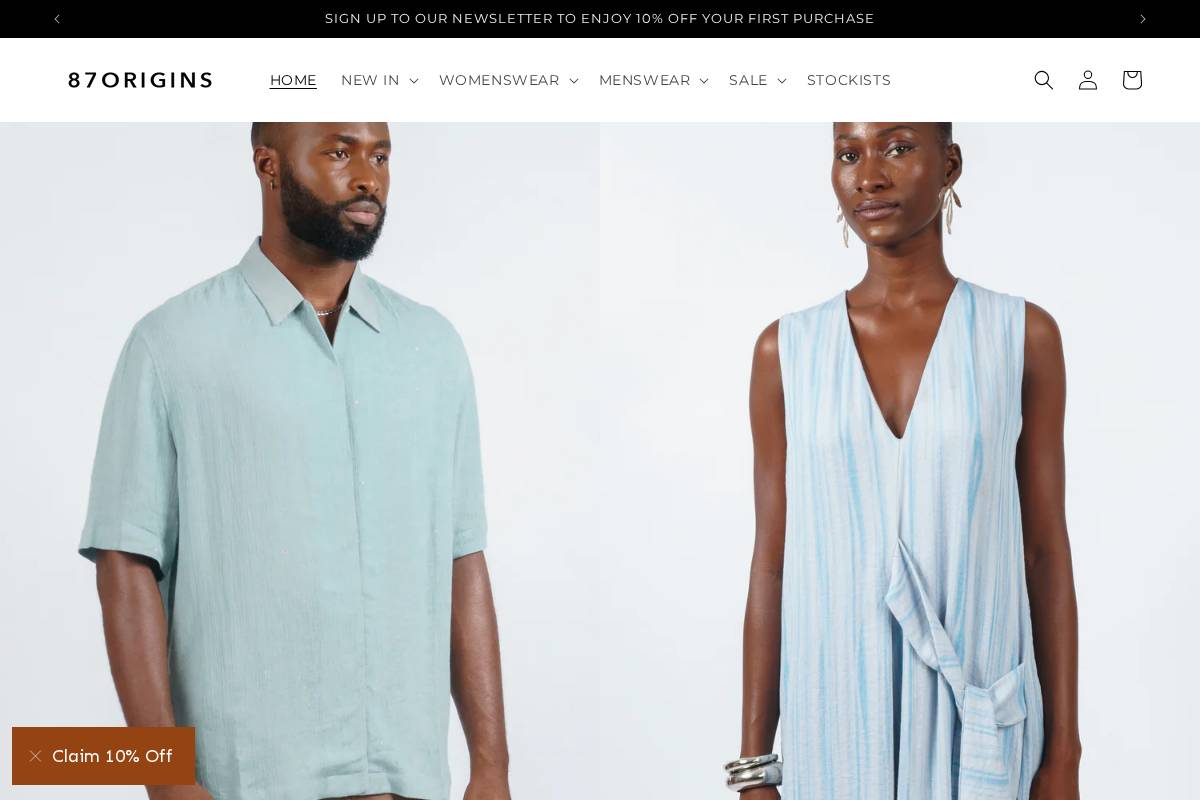 87origins.com homepage screenshot