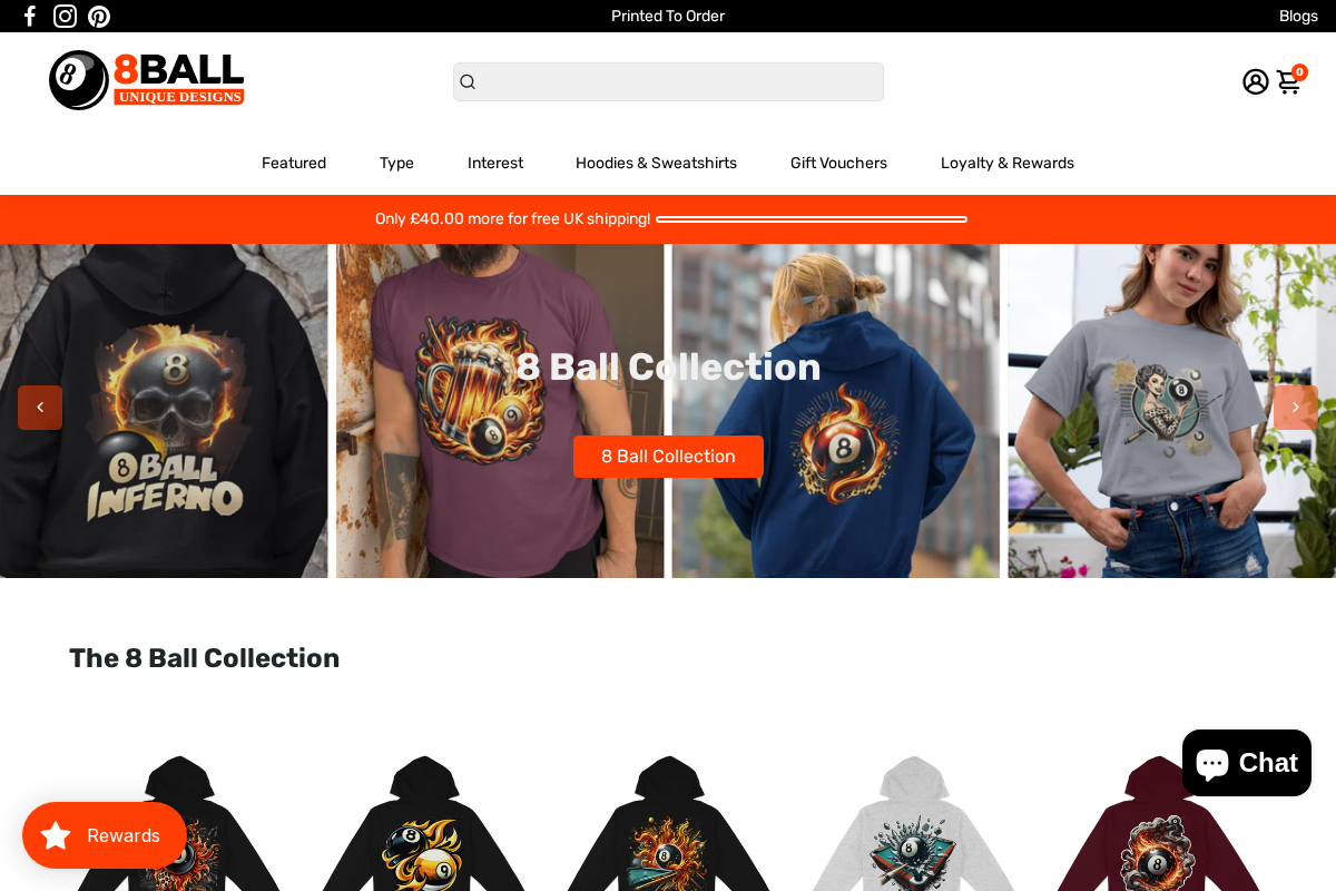 8Ball T-shirts homepage screenshot