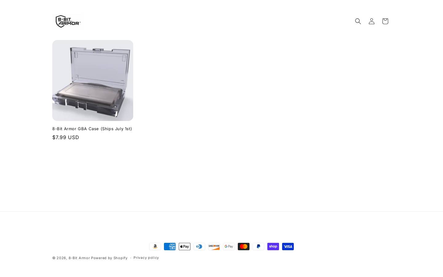8bitarmor.com homepage screenshot