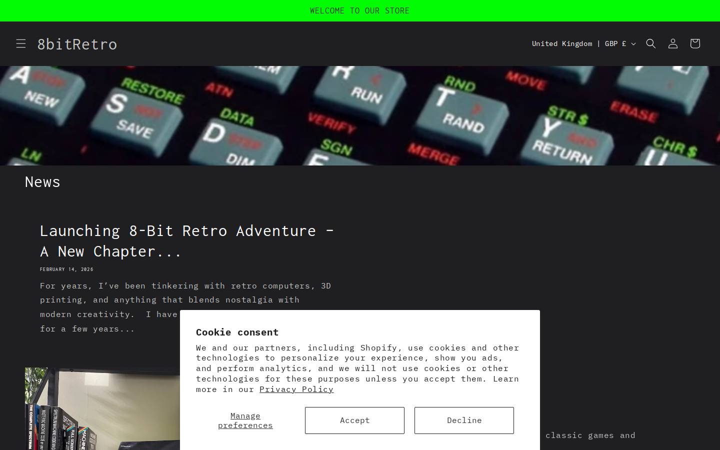 8bitretroadventure.com homepage screenshot