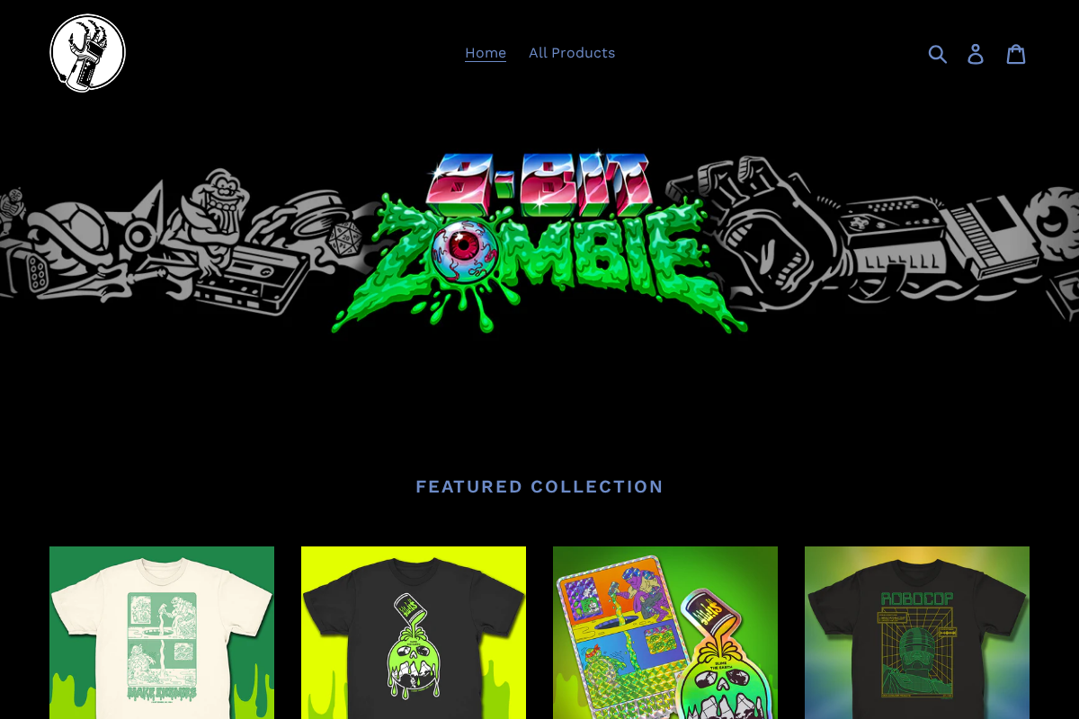 8bitzombie.com homepage screenshot