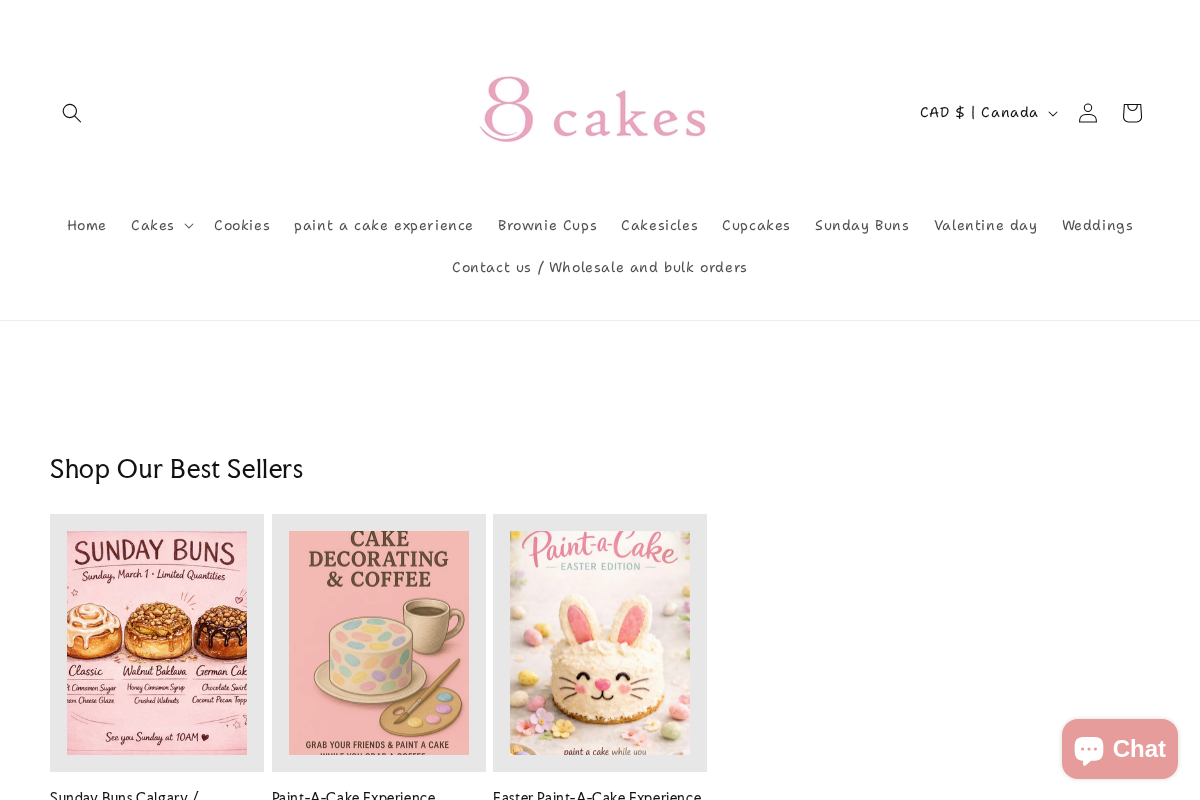 8cakes.com homepage screenshot