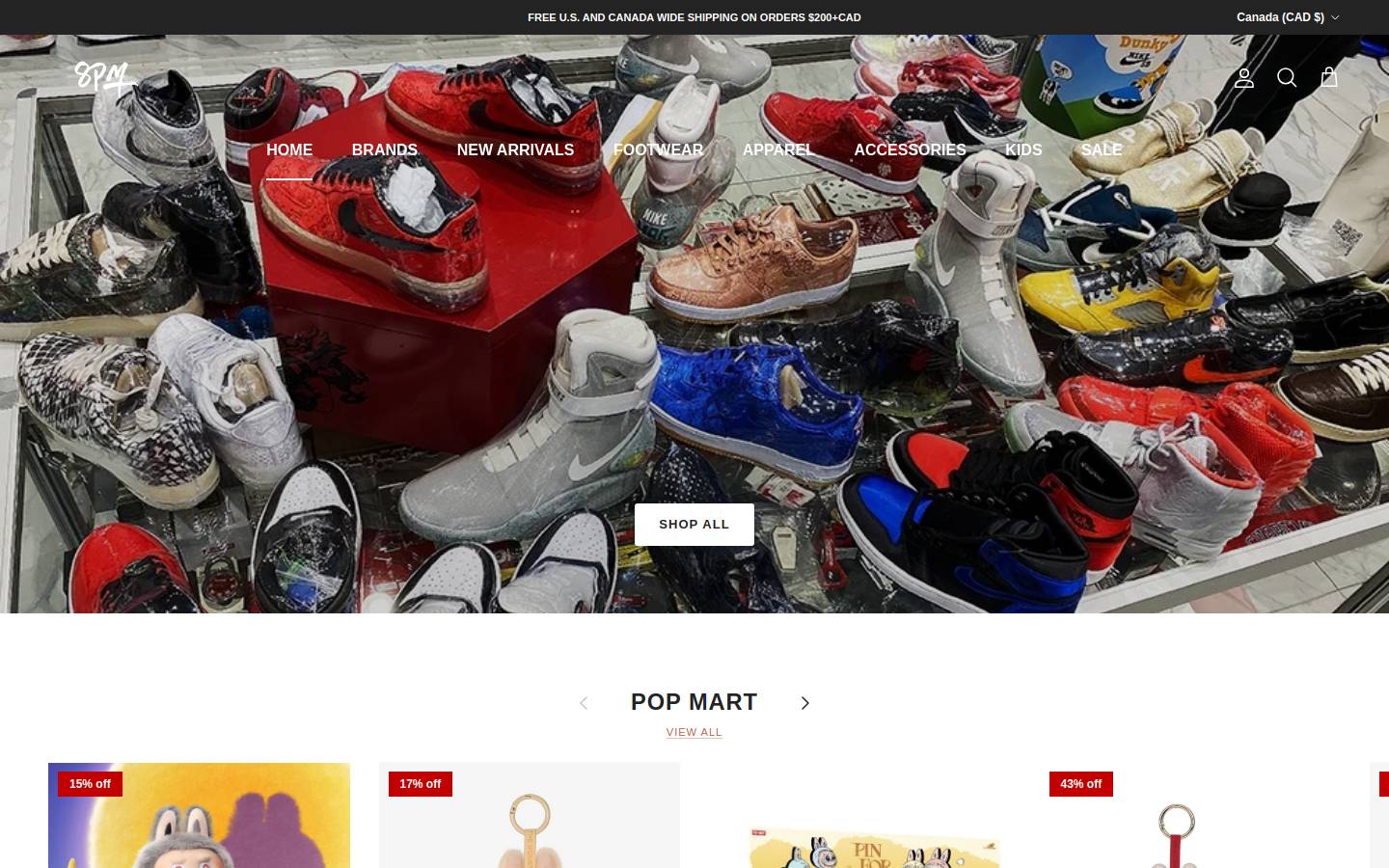 8pmshop homepage screenshot