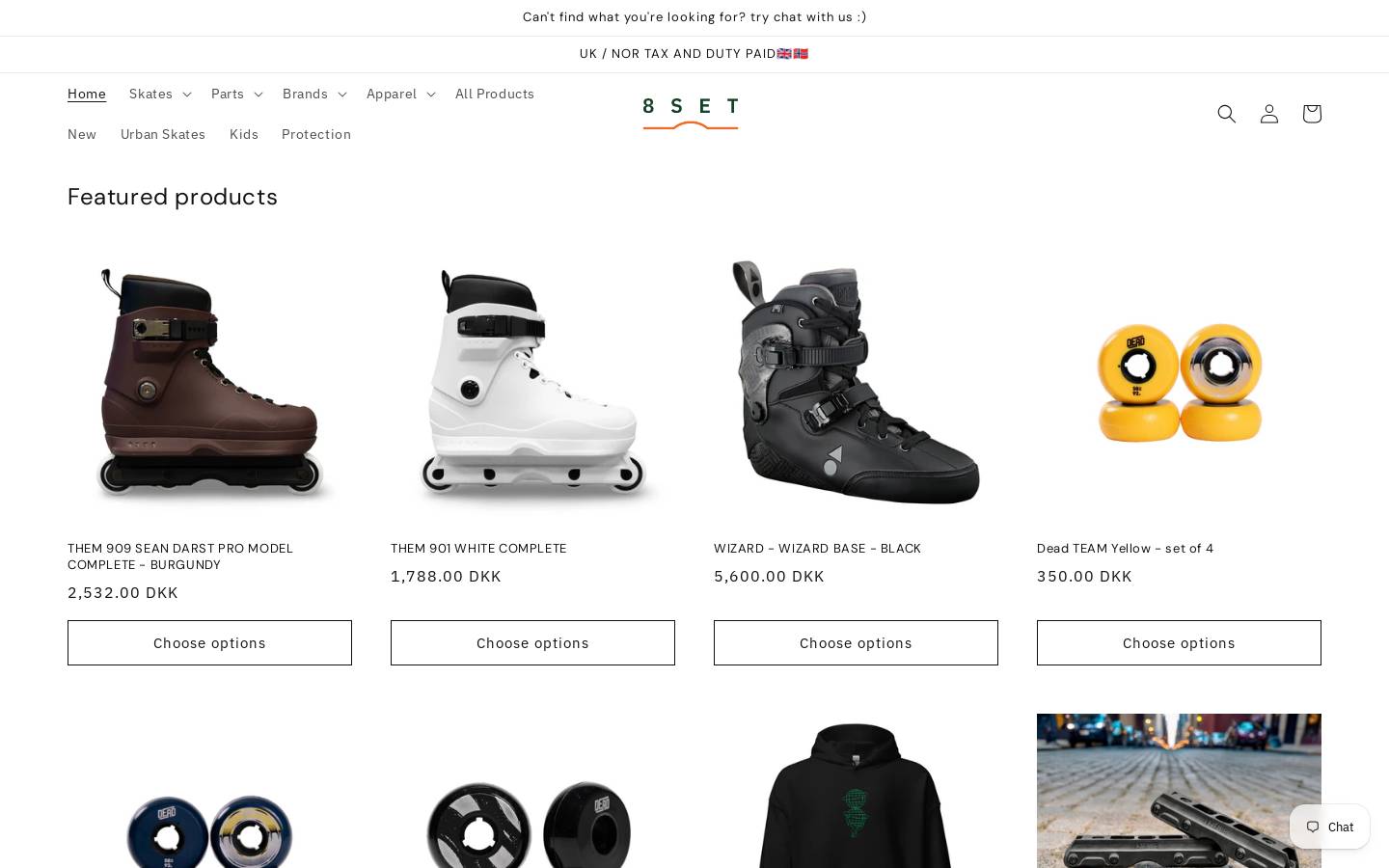 8setstore homepage screenshot