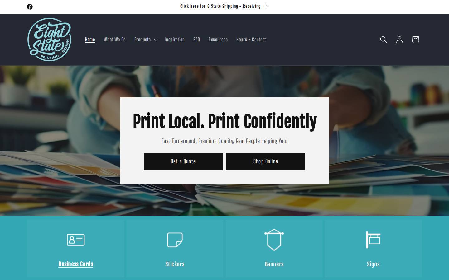 8stateprinting.com homepage screenshot