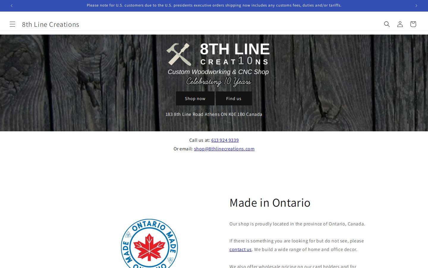 8thlinecreations.com homepage screenshot