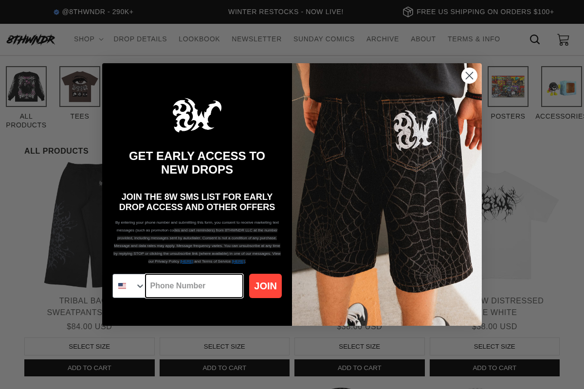 8THWNDR homepage screenshot