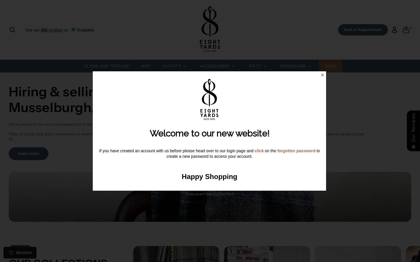 Eight Yards homepage screenshot