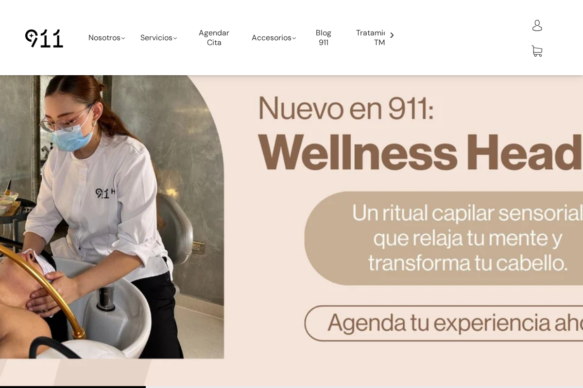 911 Hair homepage screenshot