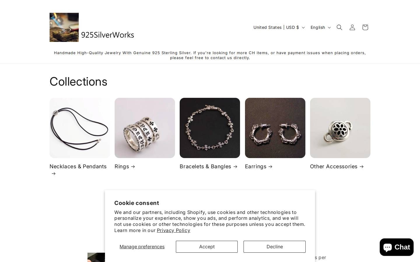 925silverworks.com homepage screenshot