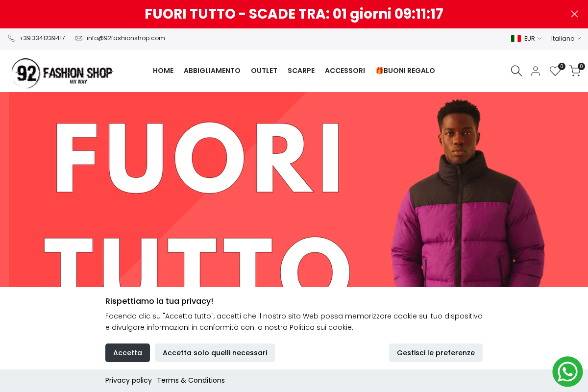 92 FASHION SHOP homepage screenshot