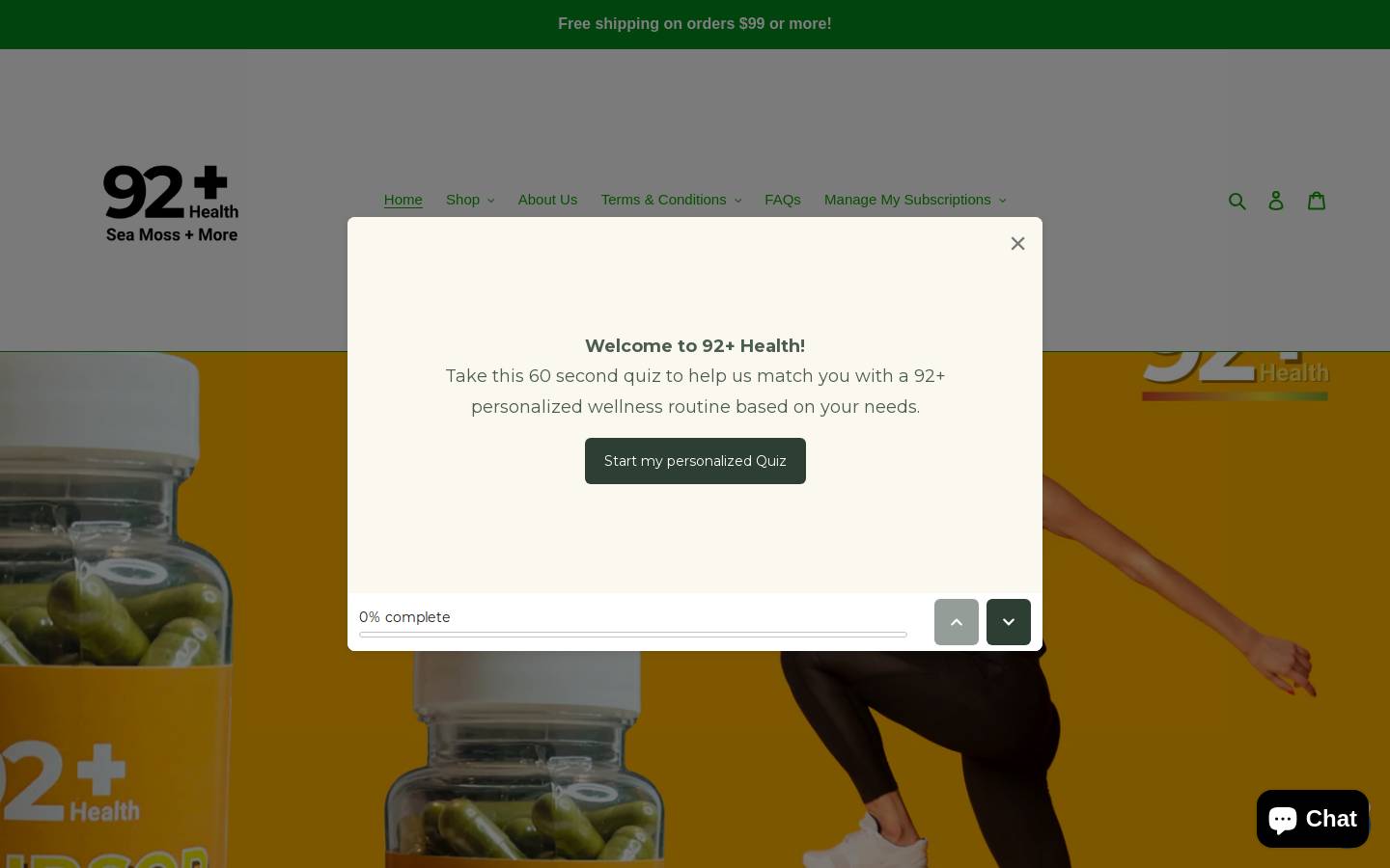 92plushealth.com homepage screenshot