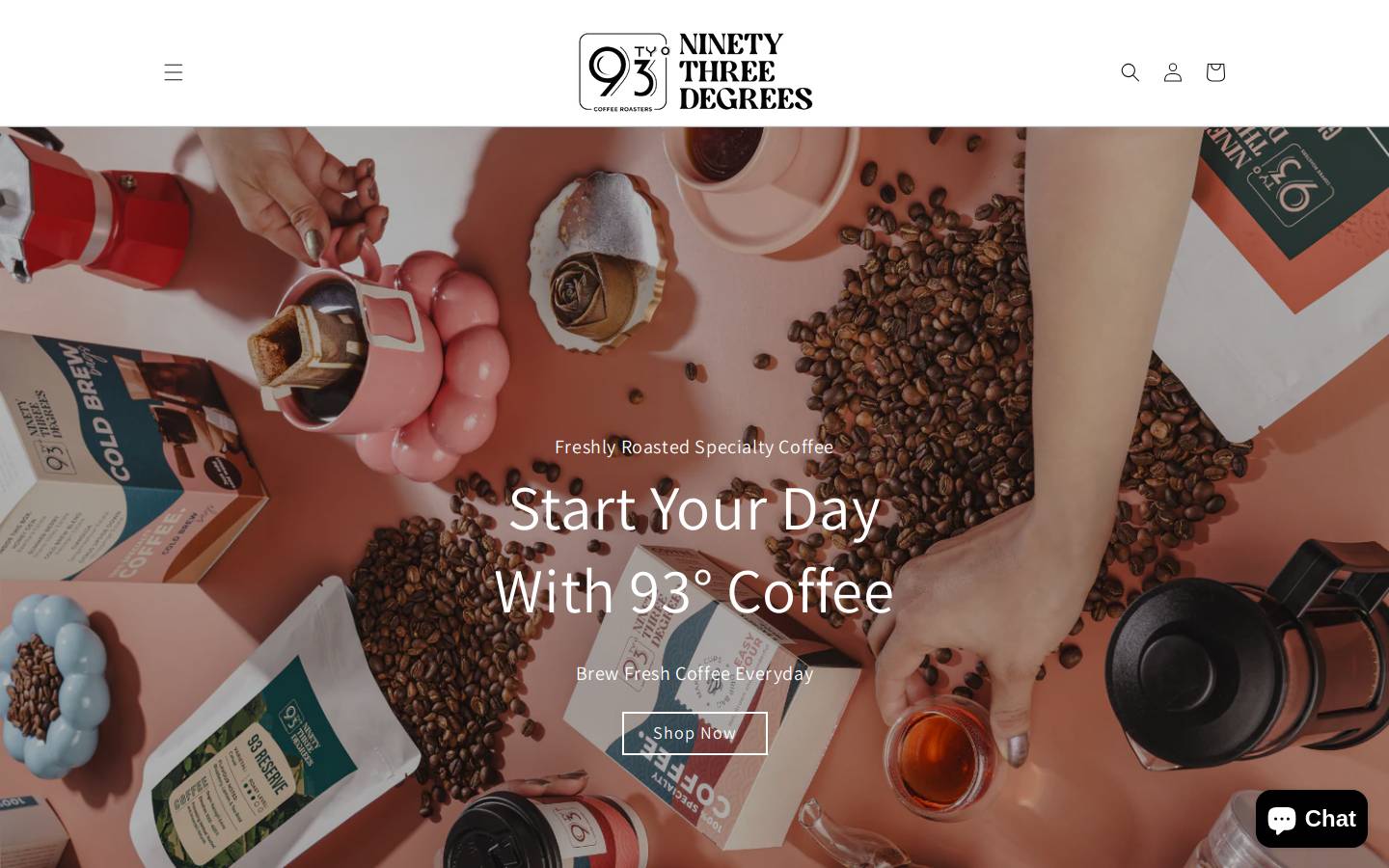 93degreescoffeeroasters.com homepage screenshot