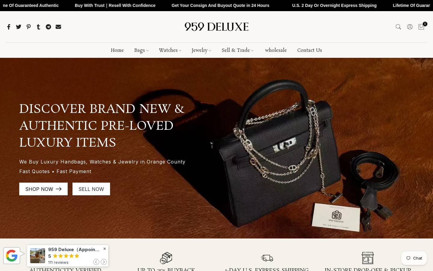 959deluxe.com homepage screenshot