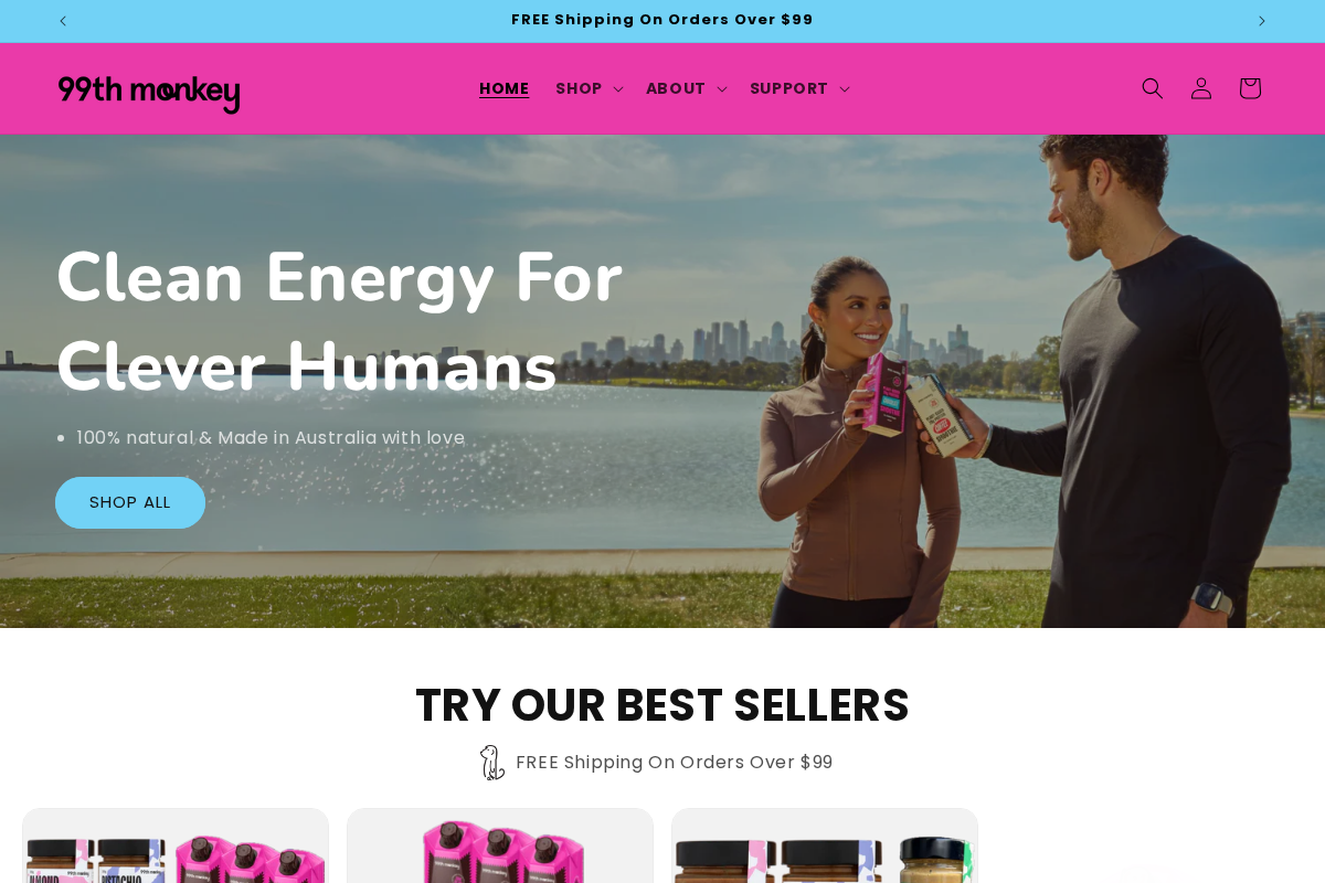 99th Monkey homepage screenshot