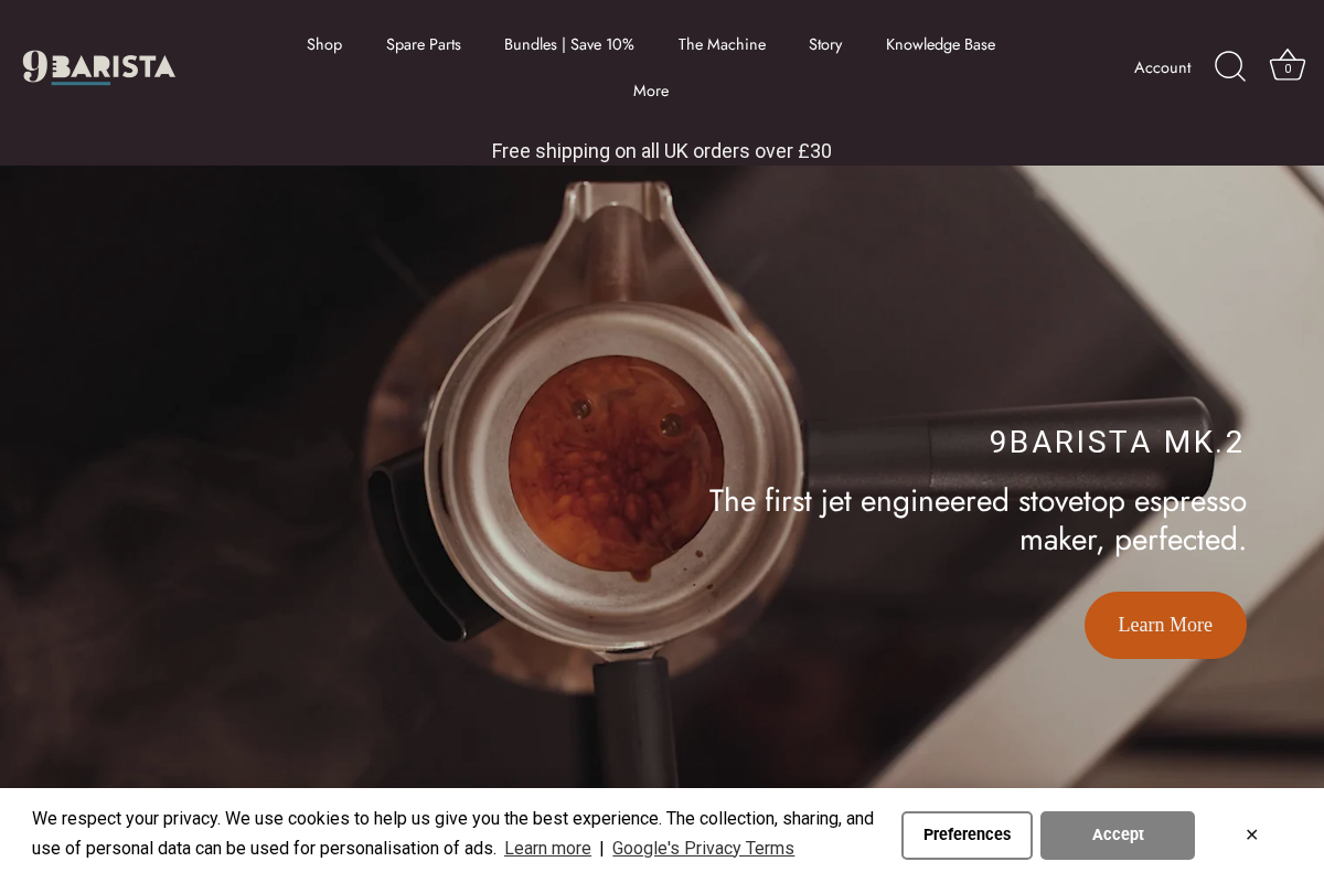 9Barista homepage screenshot