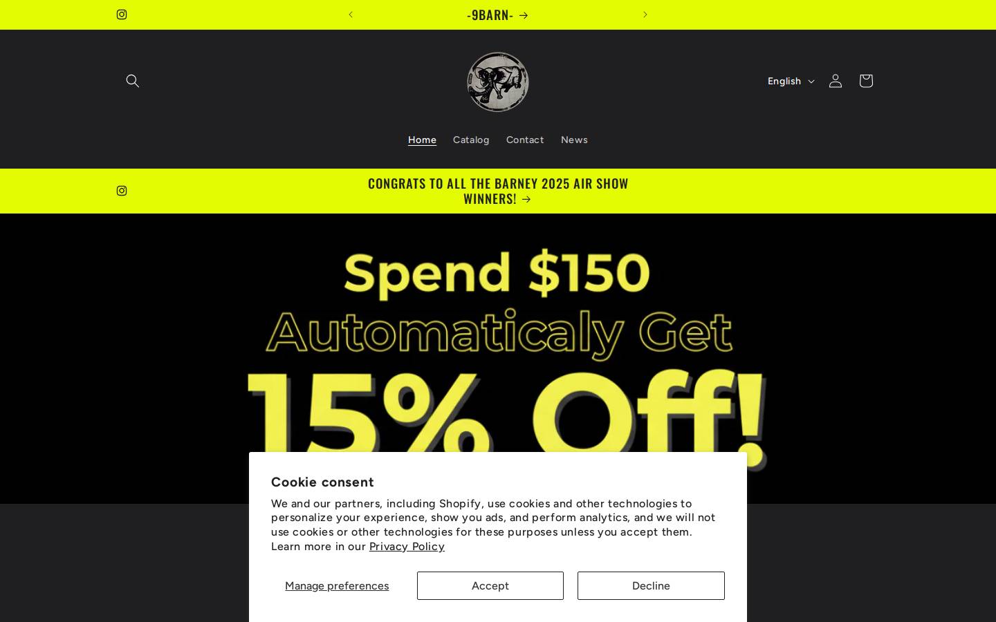 9barn.com homepage screenshot
