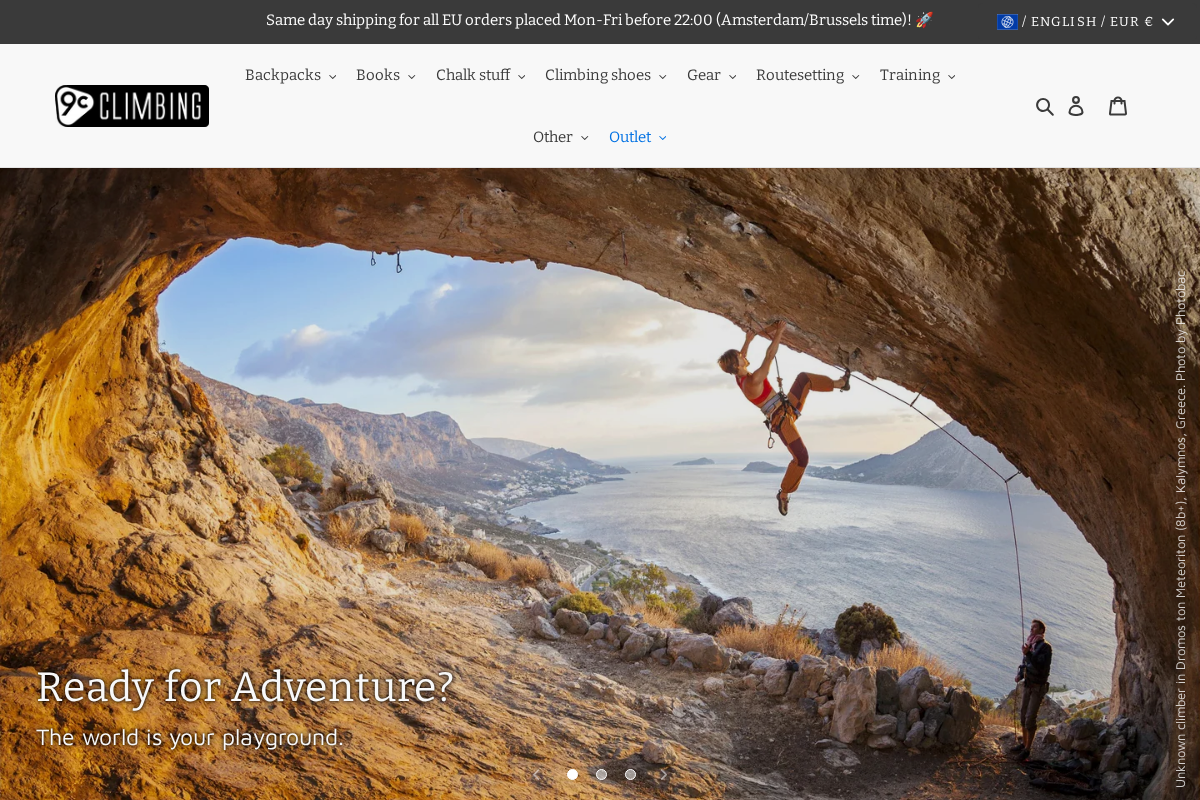 9c Climbing homepage screenshot