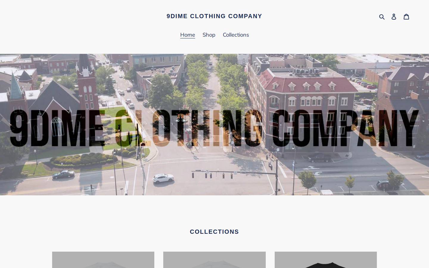 9dimeclothing.com homepage screenshot