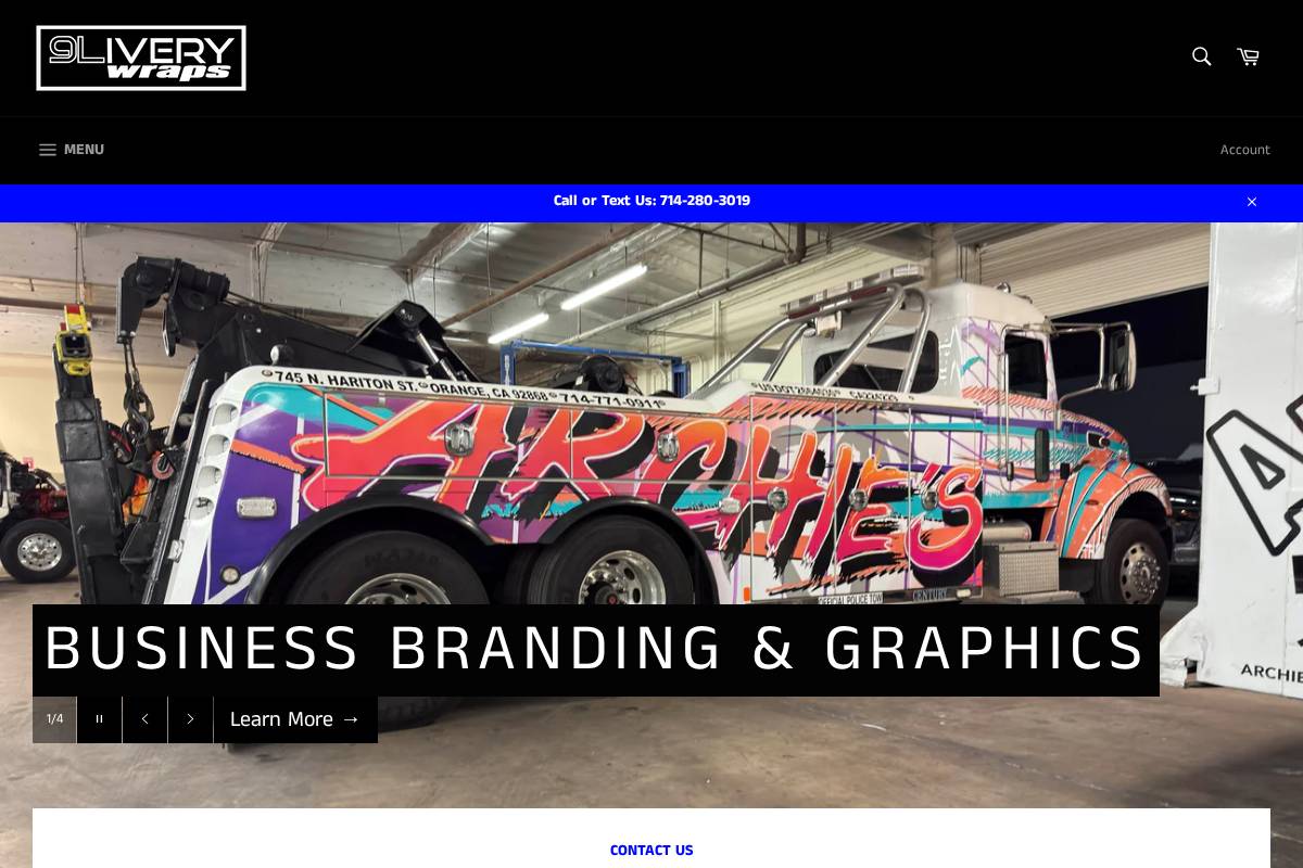 9Livery Wraps homepage screenshot