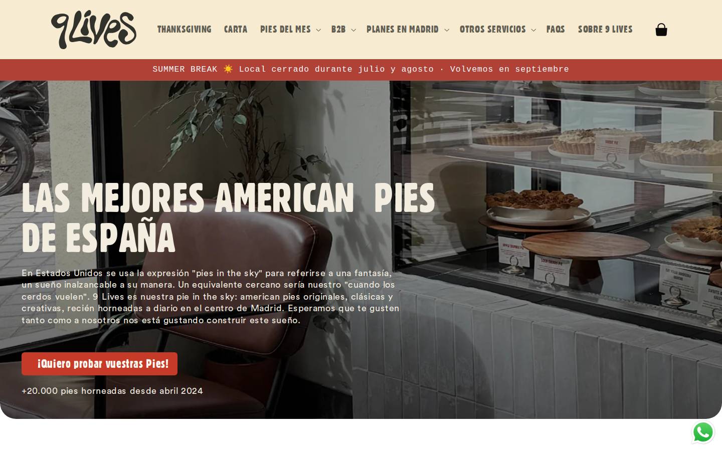 9lives.es homepage screenshot