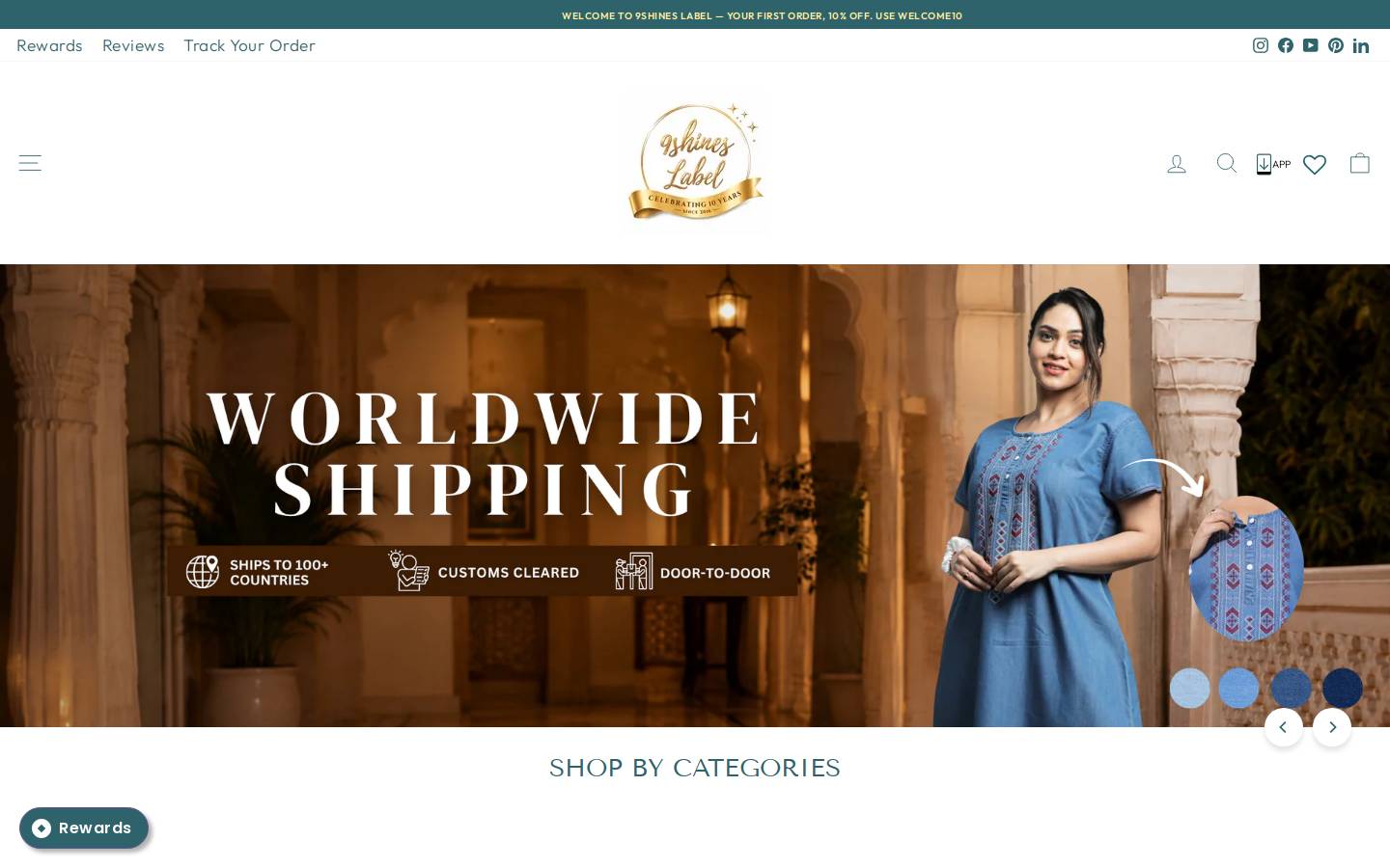 9shineslabel.com homepage screenshot