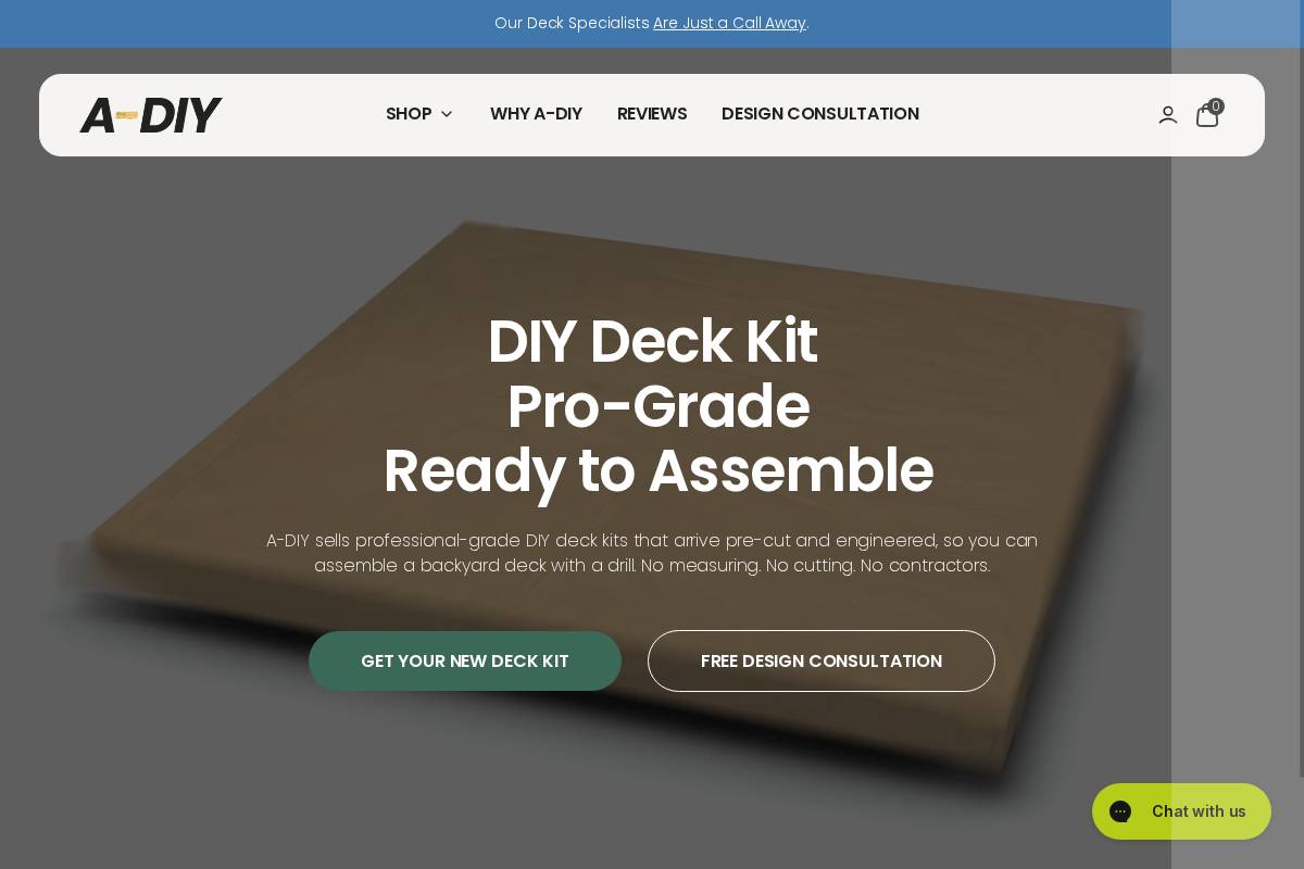A-DIY homepage screenshot