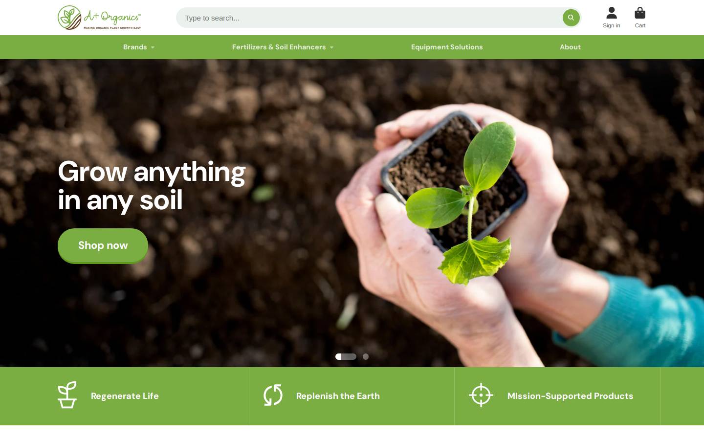 a-plus-organics.com homepage screenshot