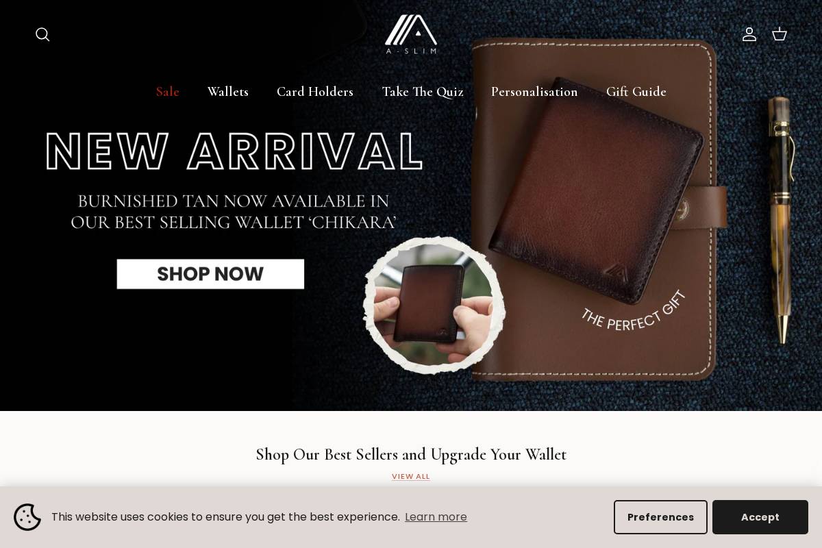 A Slim homepage screenshot