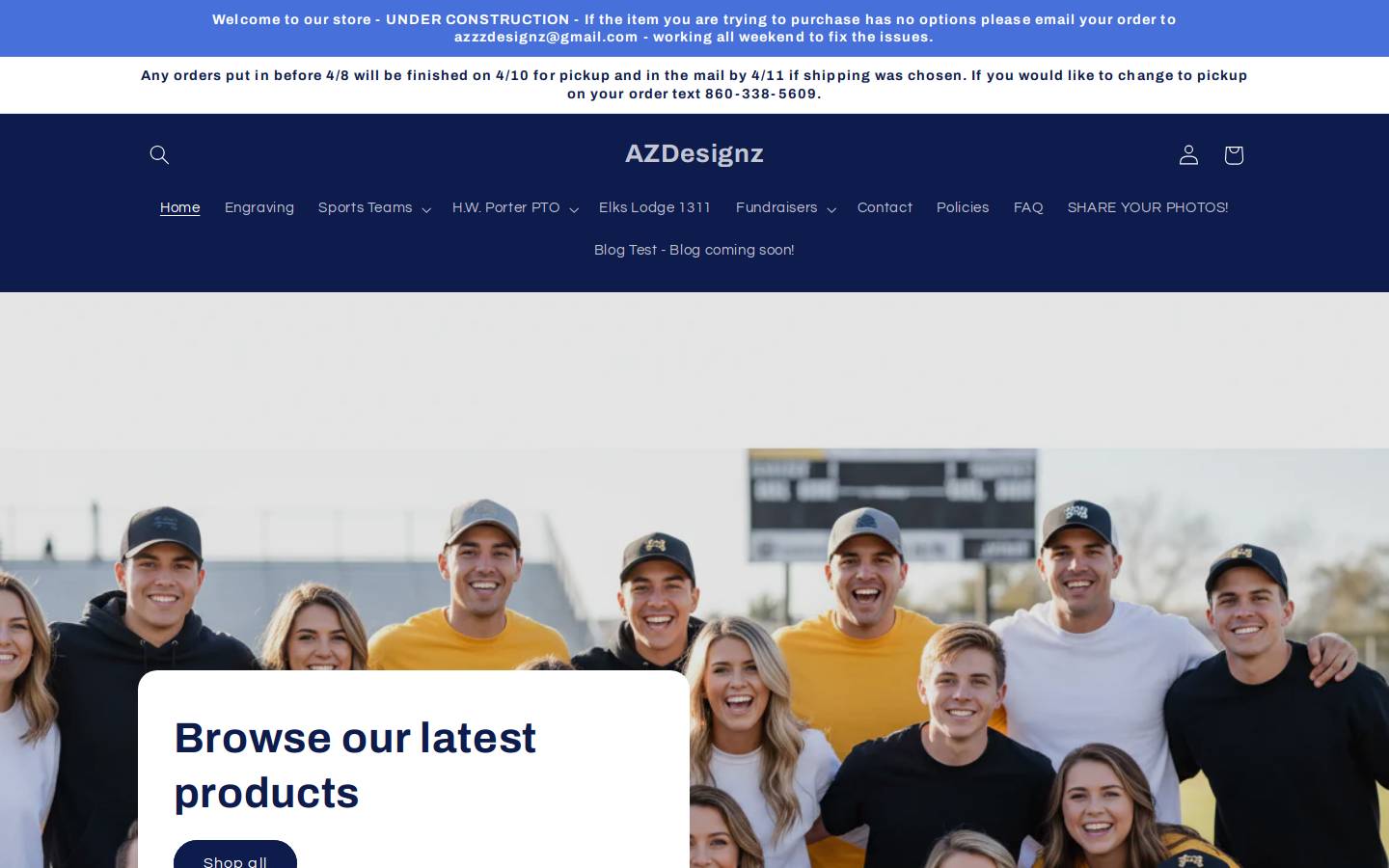 a-zdesignz.com homepage screenshot