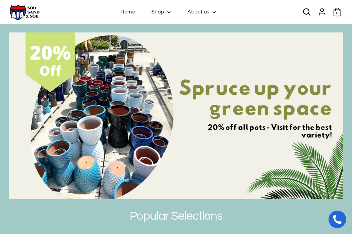 A1A Sod Sand Soil homepage screenshot