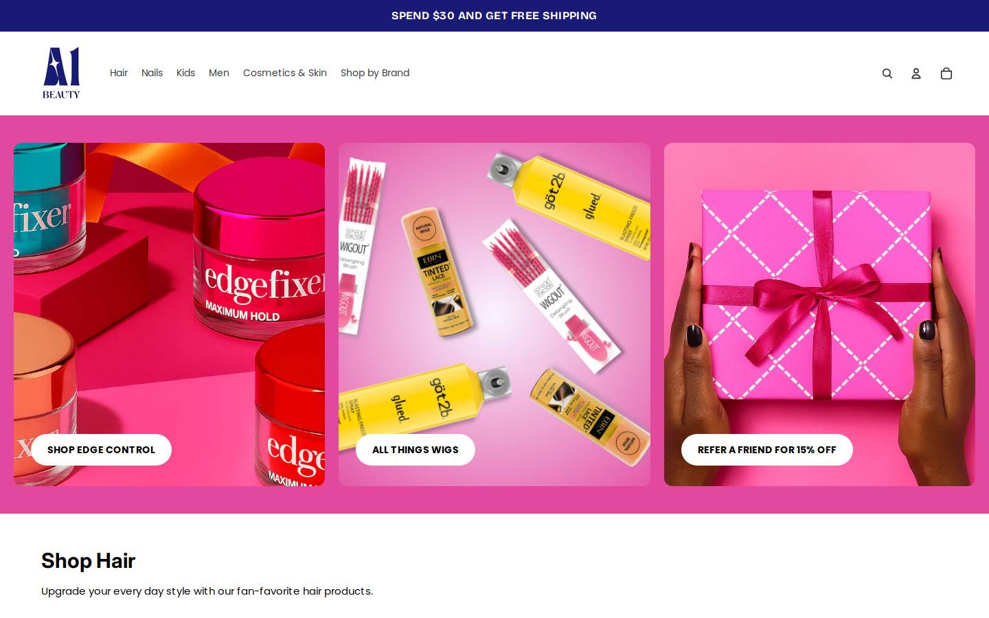 a1beauty.shop homepage screenshot