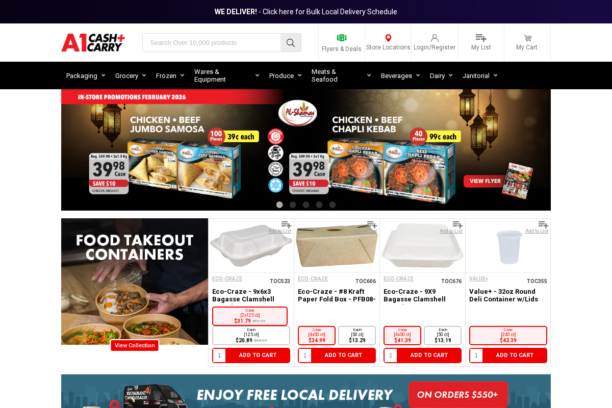 A1 Cash and Carry homepage screenshot