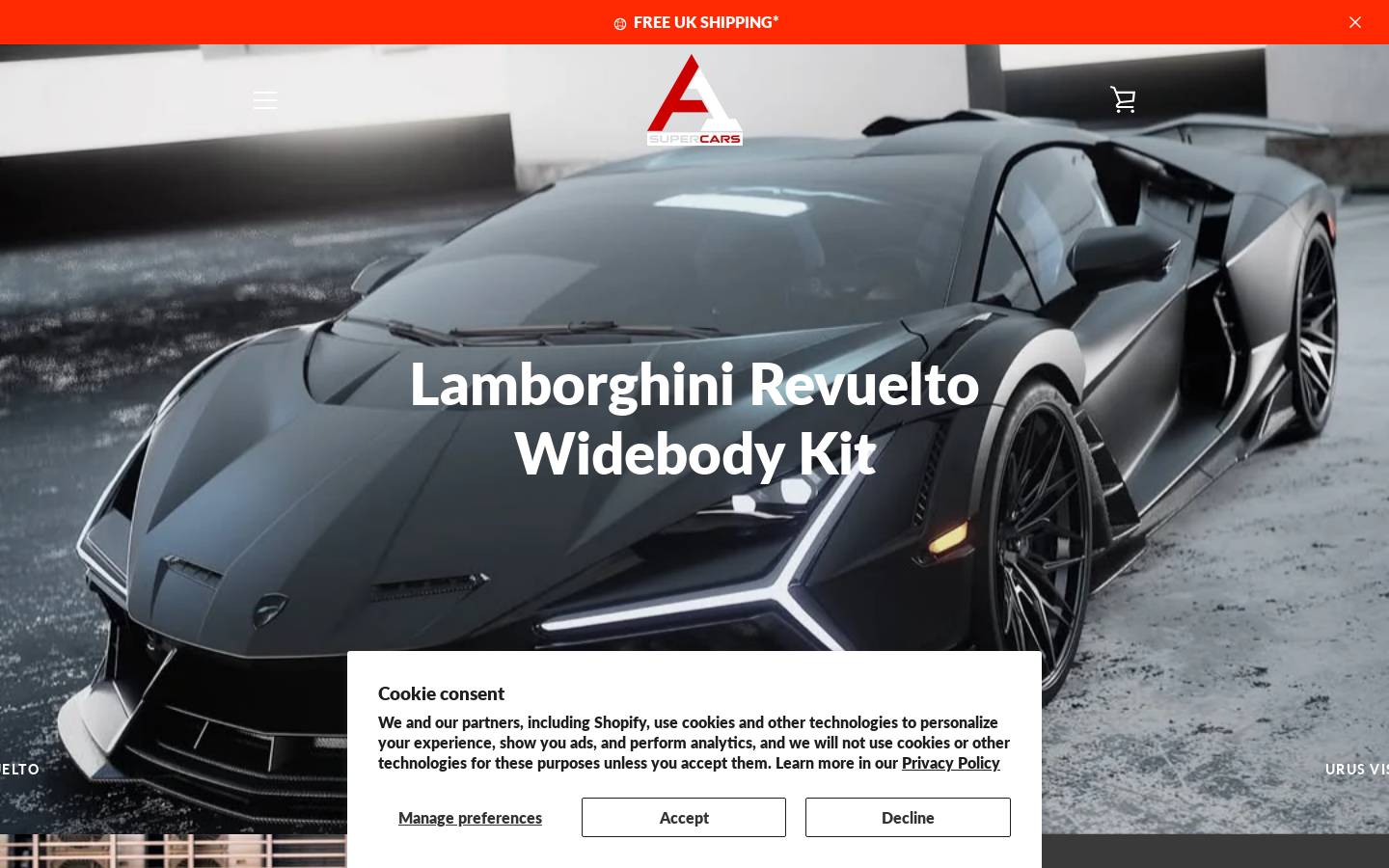 a1supercars.com homepage screenshot