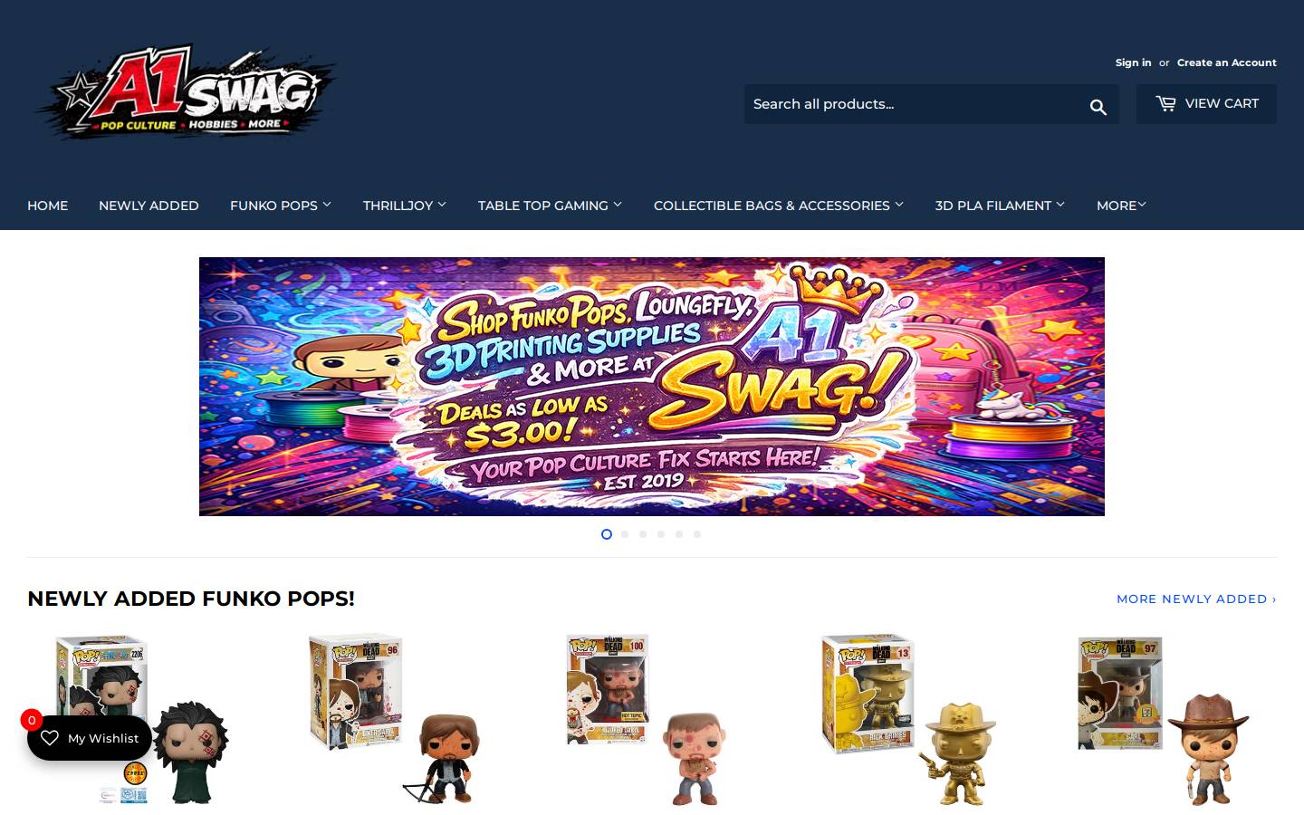 a1swag.com homepage screenshot