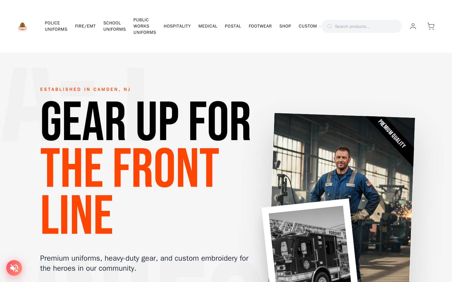 a1uniformcity.com homepage screenshot