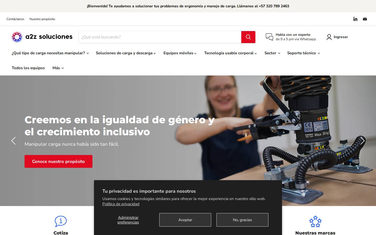 a2z.com.co homepage screenshot